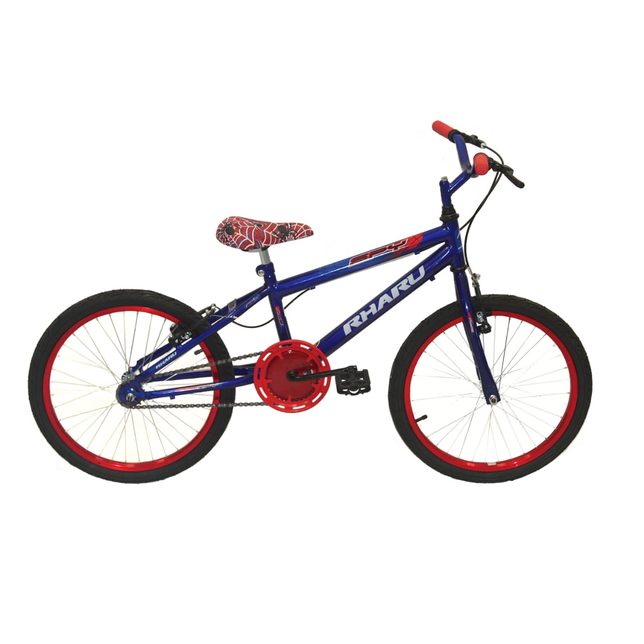 Bicicleta infantil BMX azul e vermelha