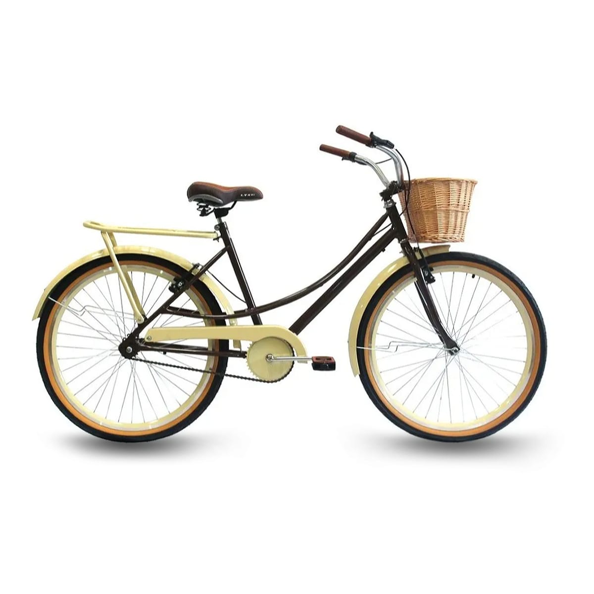Bicicleta urbana adulto preta com cestinha e paralamas