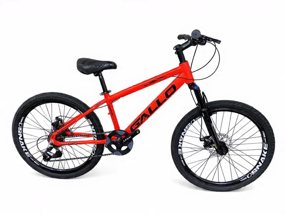 Bicicleta MTB juvenil Gallo vermelha freio disco suspensão