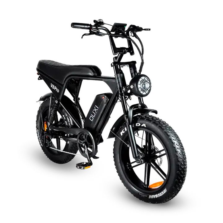 E-bike OUXI V8 Pro preta, modelo utilitário